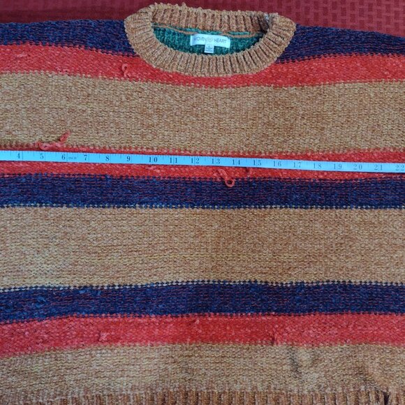 Women’s Woven Heart Multi-Color Striped Sweater – Size Large - Picture 9 of 15